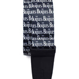 Perri S Leathers 2  Polyester Guitar Strap with Vegan Ends  the Beatles Black on White Logo