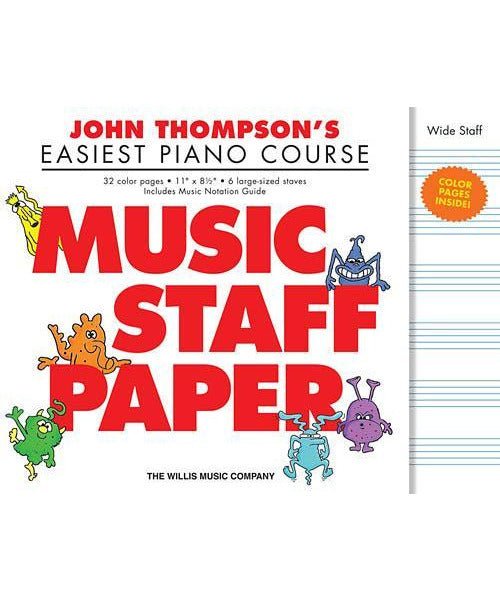 John Thompson's Easiest Piano Course - Music Staff Paper - Remenyi House of Music