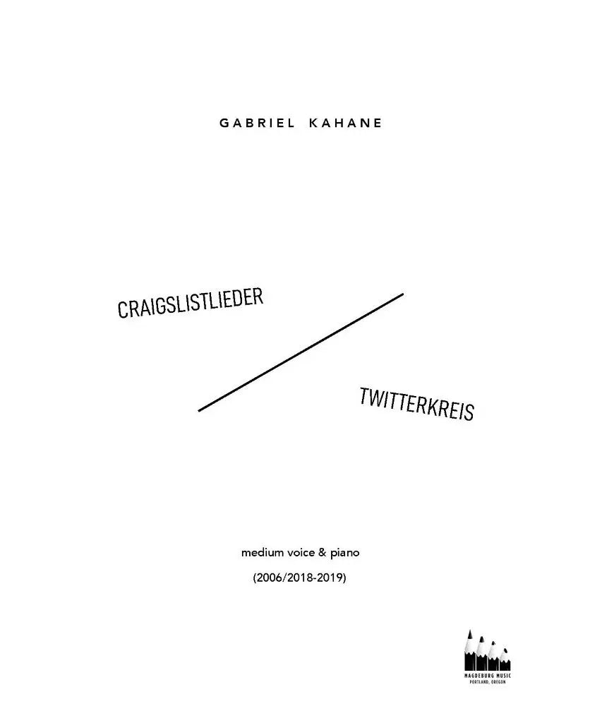 Kahane, G. - Craigslistlieder & Twitterkreis - Remenyi House of Music