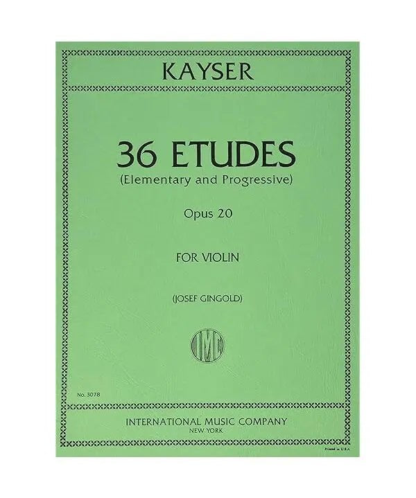Kayser H.E. - 36 Etudes (Elementary & Progressive) Op. 20 - Remenyi House of Music