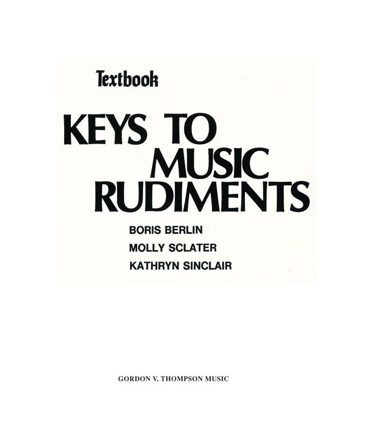 Keys to Music Rudiments: Textbook - Remenyi House of Music