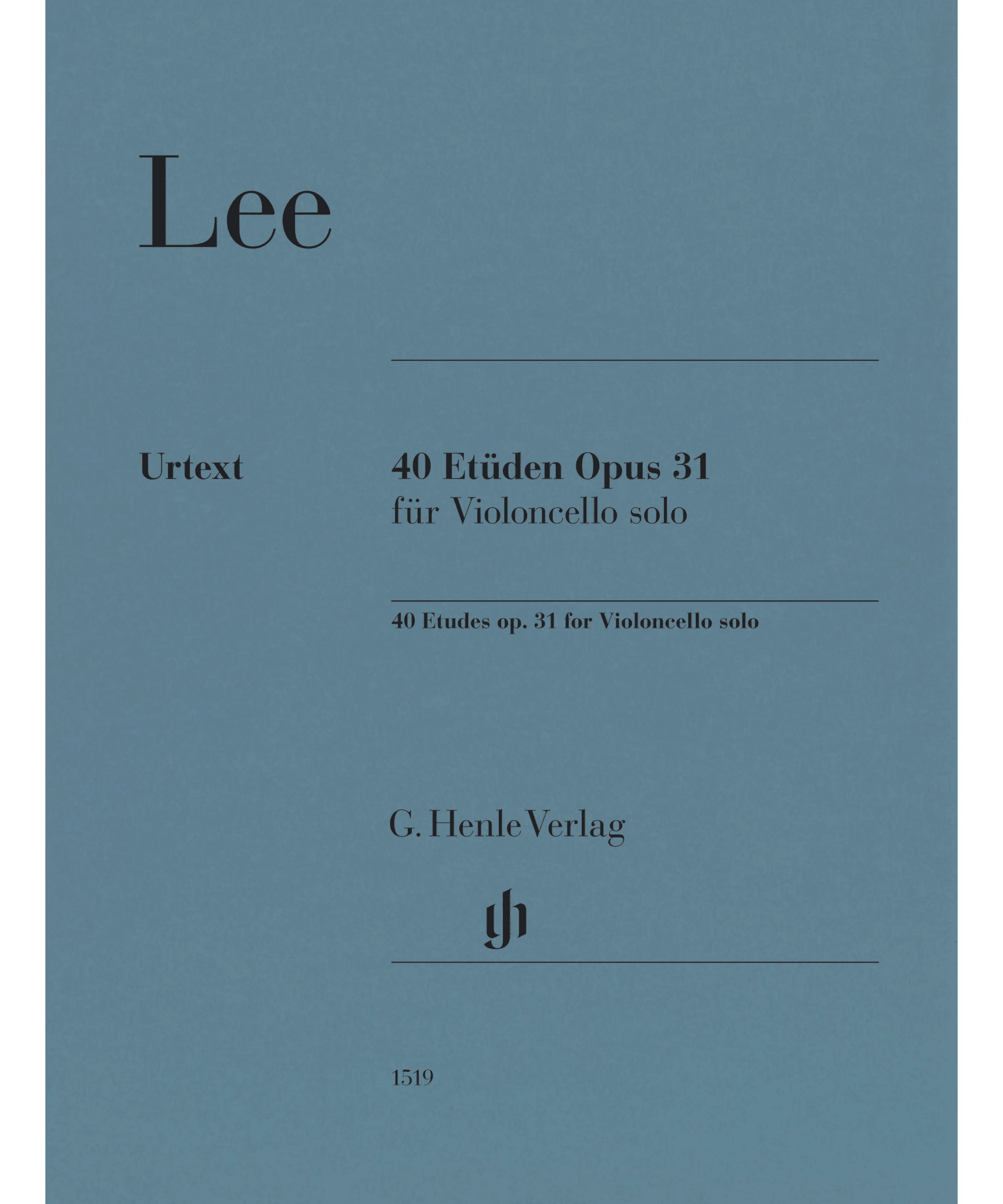 Lee, S. - 40 Etudes for Cello Solo, Op. 31 - Remenyi House of Music