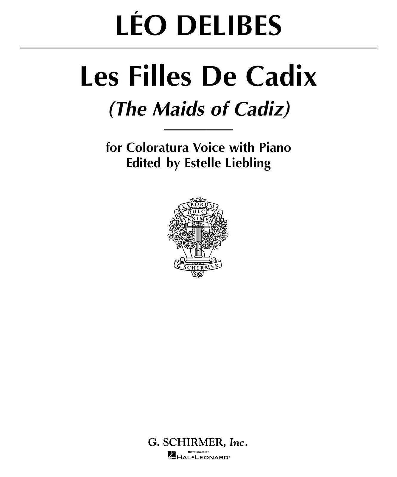 Les filles de Cadix (The Maids of Cadiz) - Remenyi House of Music