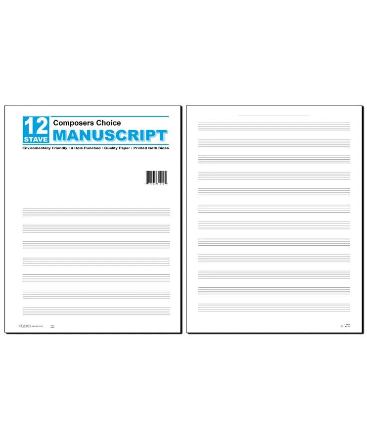 Manuscript Value Pack - 12 Stave - Remenyi House of Music