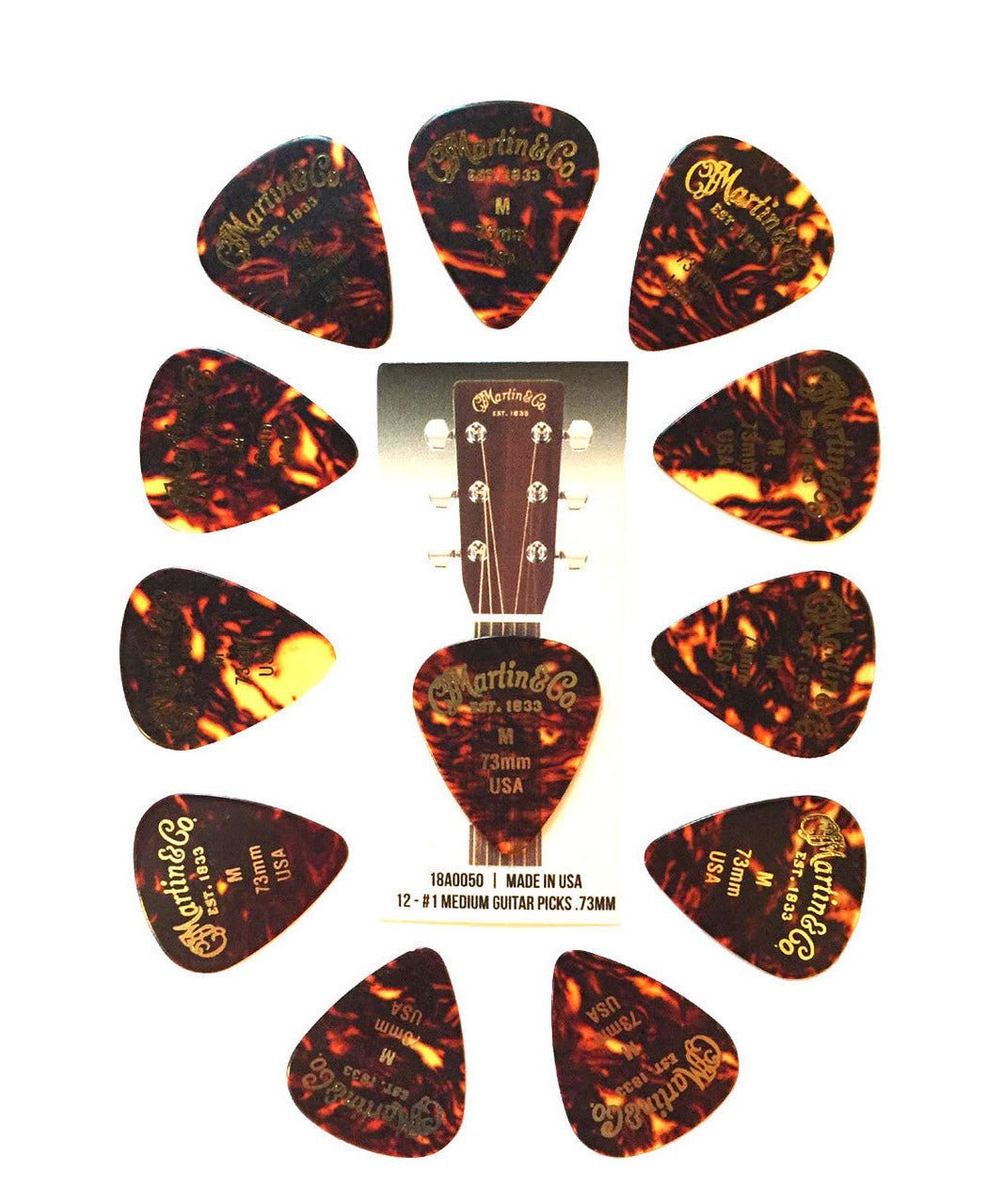 Martin #1 Standard 351 Guitar Pick Pack - Medium 0.73mm (12 - pack) - Remenyi House of Music