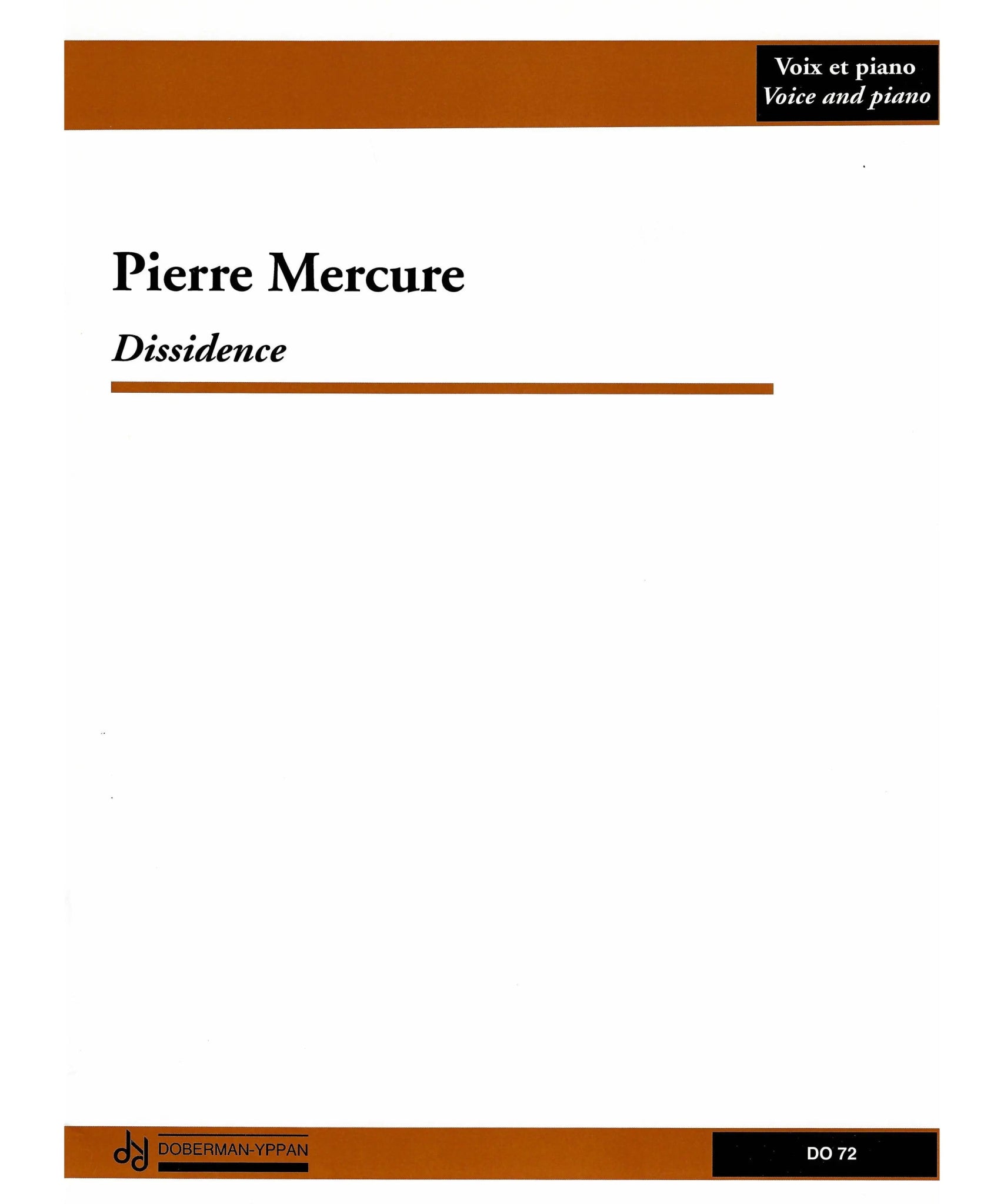 Mercure, P. - Dissidence - Remenyi House of Music