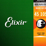 Elixir 14077 Nanoweb Bass Guitar Strings 45-105