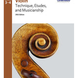 RCM 2021 Violin Technique, Etudes & Musicianship Level 3-4