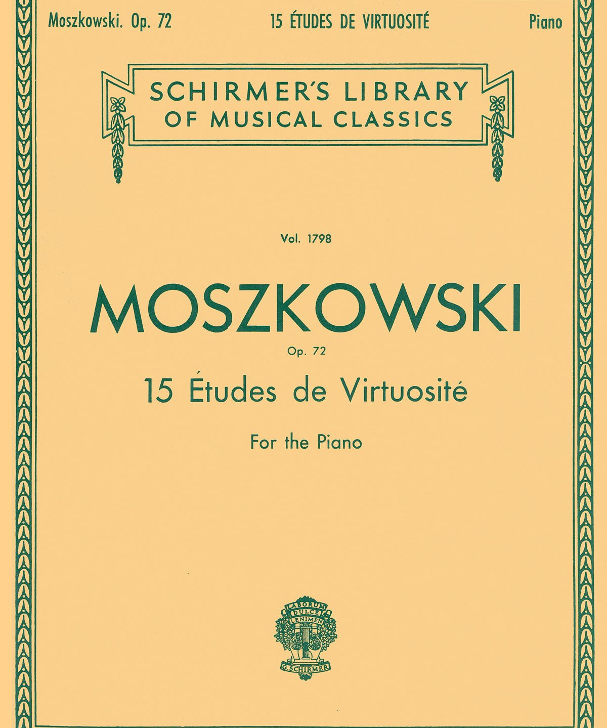 Moszkowski, M. - 15 Etudes De Virtuosité, Op. 72 - Remenyi House of Music