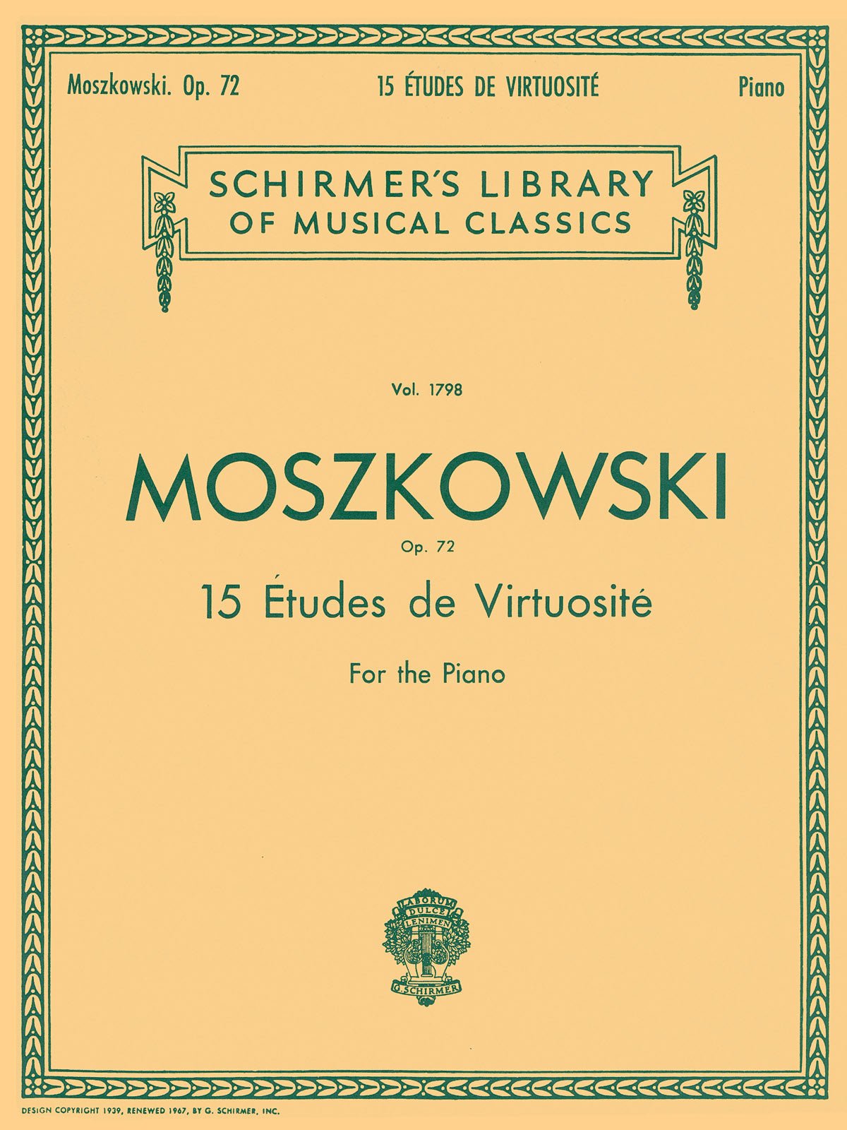 Moszkowski, M. - 15 Etudes De Virtuosité, Op. 72 - Remenyi House of Music