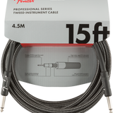 Fender Professional Series Instrument Cable, 15', Gray Tweed