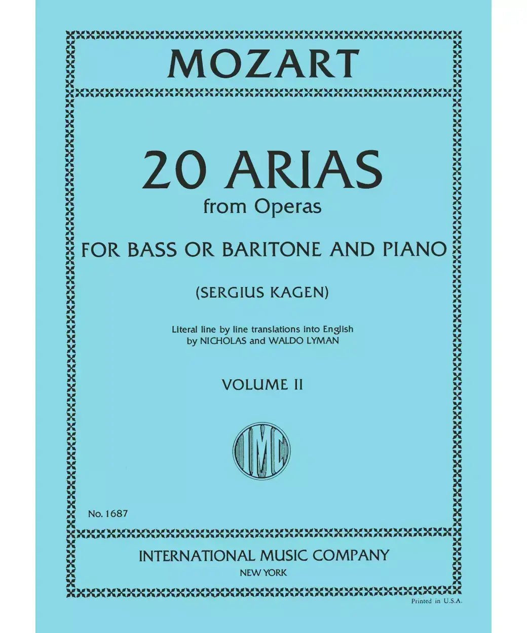 Mozart, W. A. - 20 Arias from Operas Volume 2 (Bass or Baritone) - Remenyi House of Music