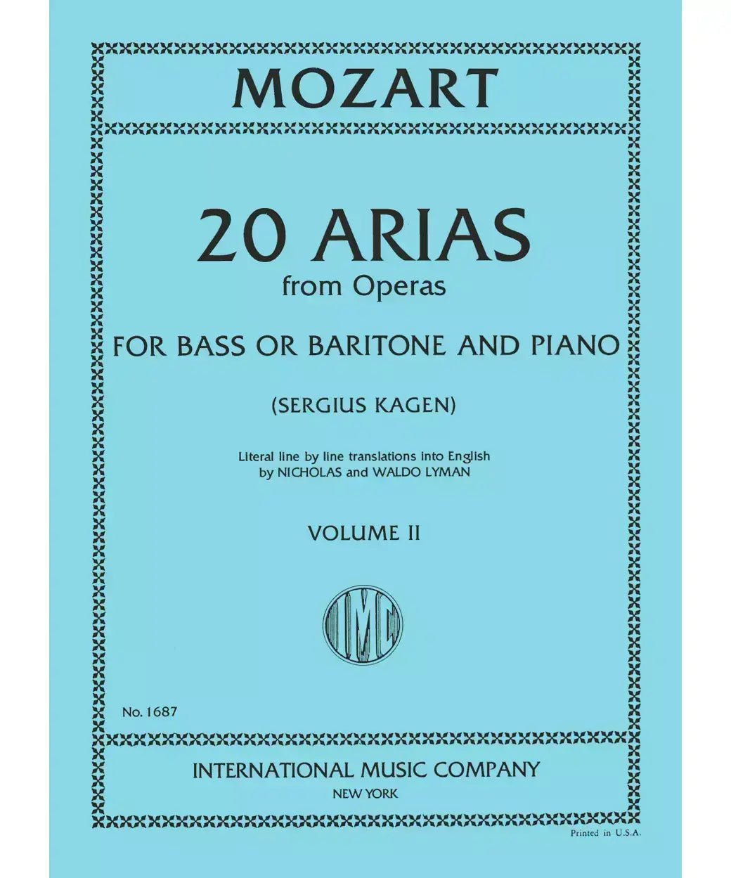Mozart, W. A. - 20 Arias from Operas Volume 2 (Bass or Baritone) - Remenyi House of Music