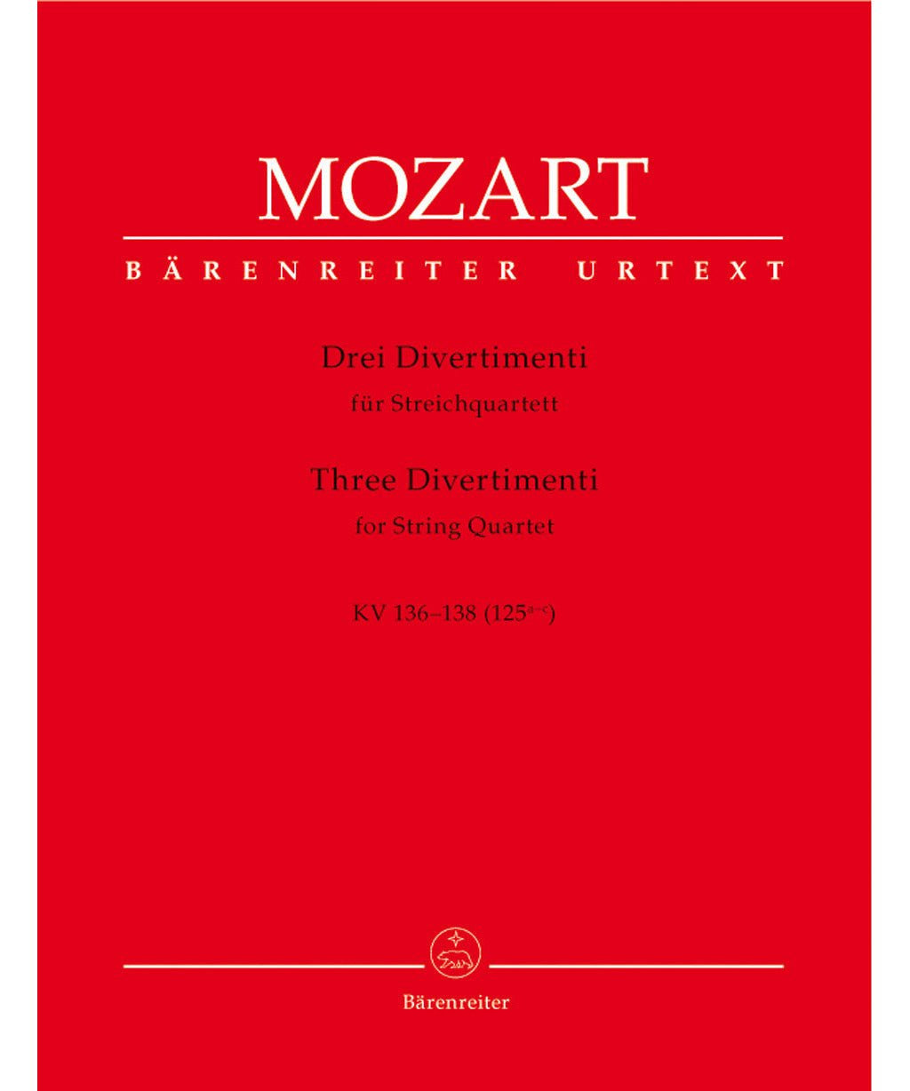 Mozart W.A. - 3 Divertimenti For String Quartet Kv 136 - 138 - Remenyi House of Music