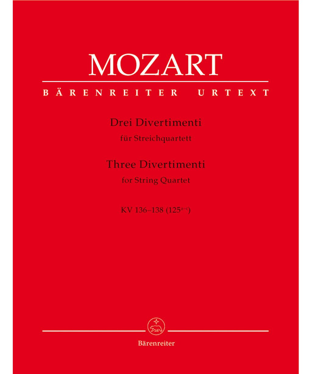 Mozart W.A. - 3 Divertimenti For String Quartet Kv 136 - 138 - Remenyi House of Music