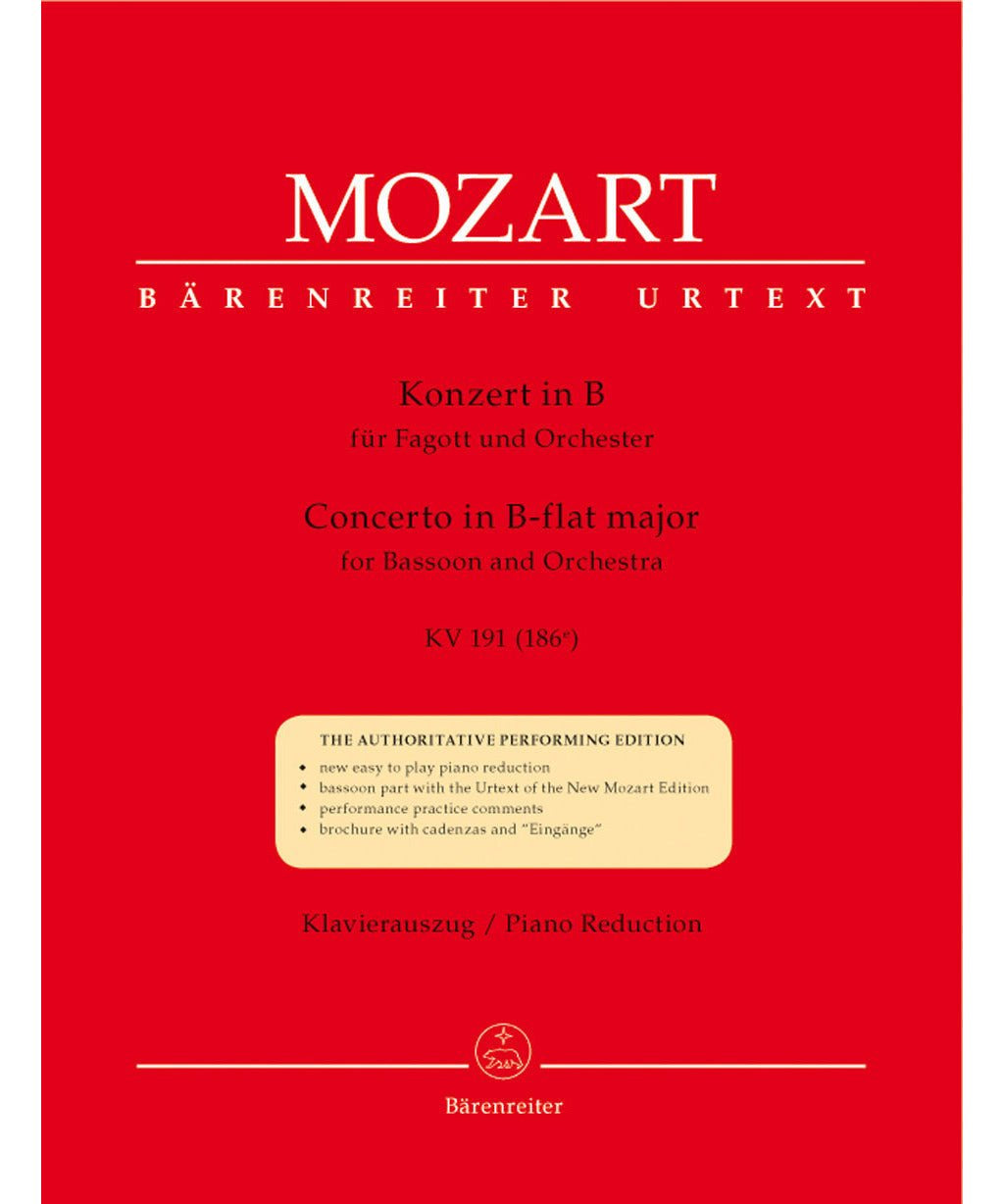 Mozart W.A. - Bassoon Concerto In Bb Kv 191 186 E - Remenyi House of Music