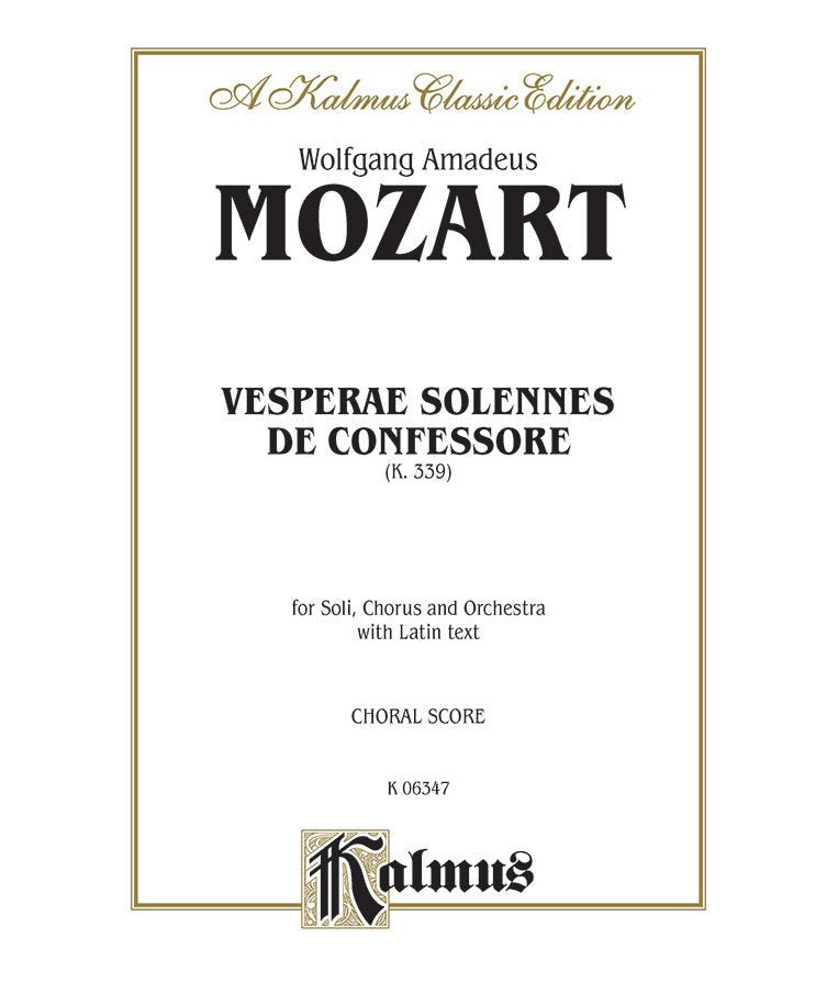 Mozart, W.A. - Vesperae Solennes de Confessore (K. 339) - Remenyi House of Music