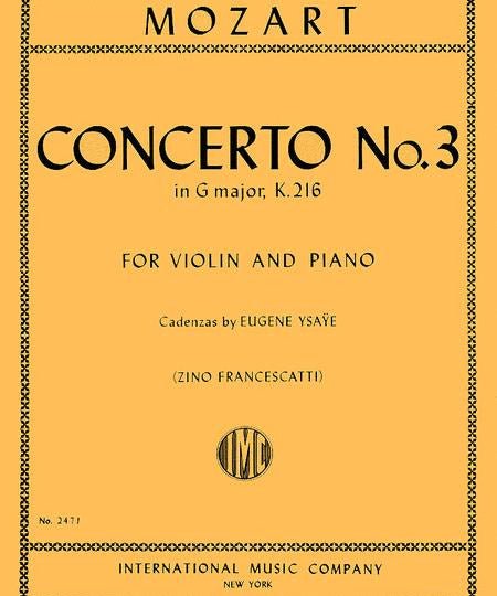 Mozart W.A. - Violin Concerto No. 3 in G, K. 216 with Ysaÿe Cadenza - Remenyi House of Music