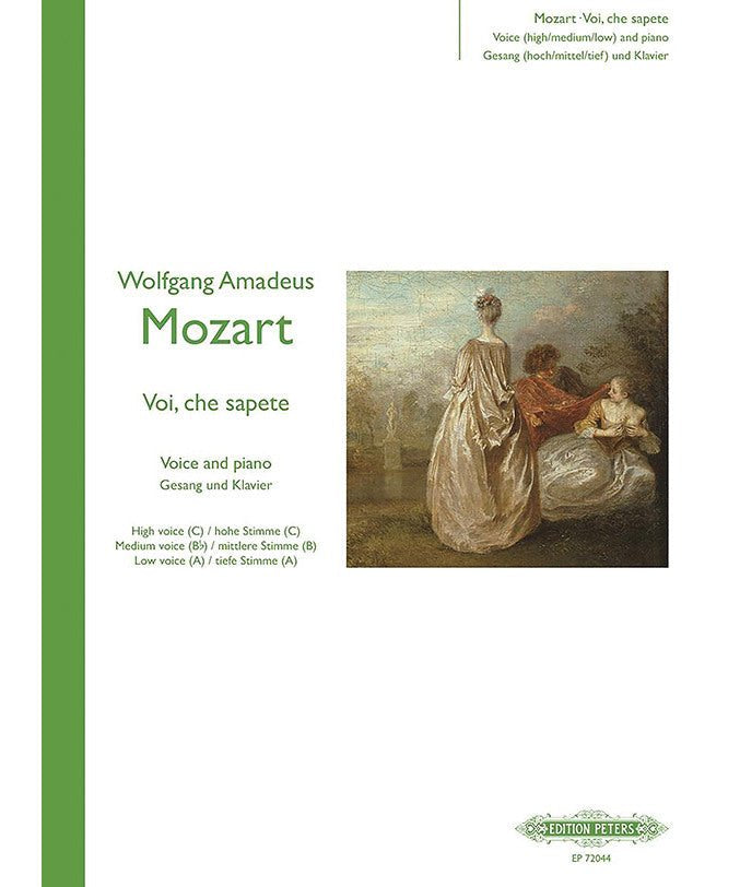 Mozart, W.A. - Voi, che sapete for Voice and Piano - Remenyi House of Music