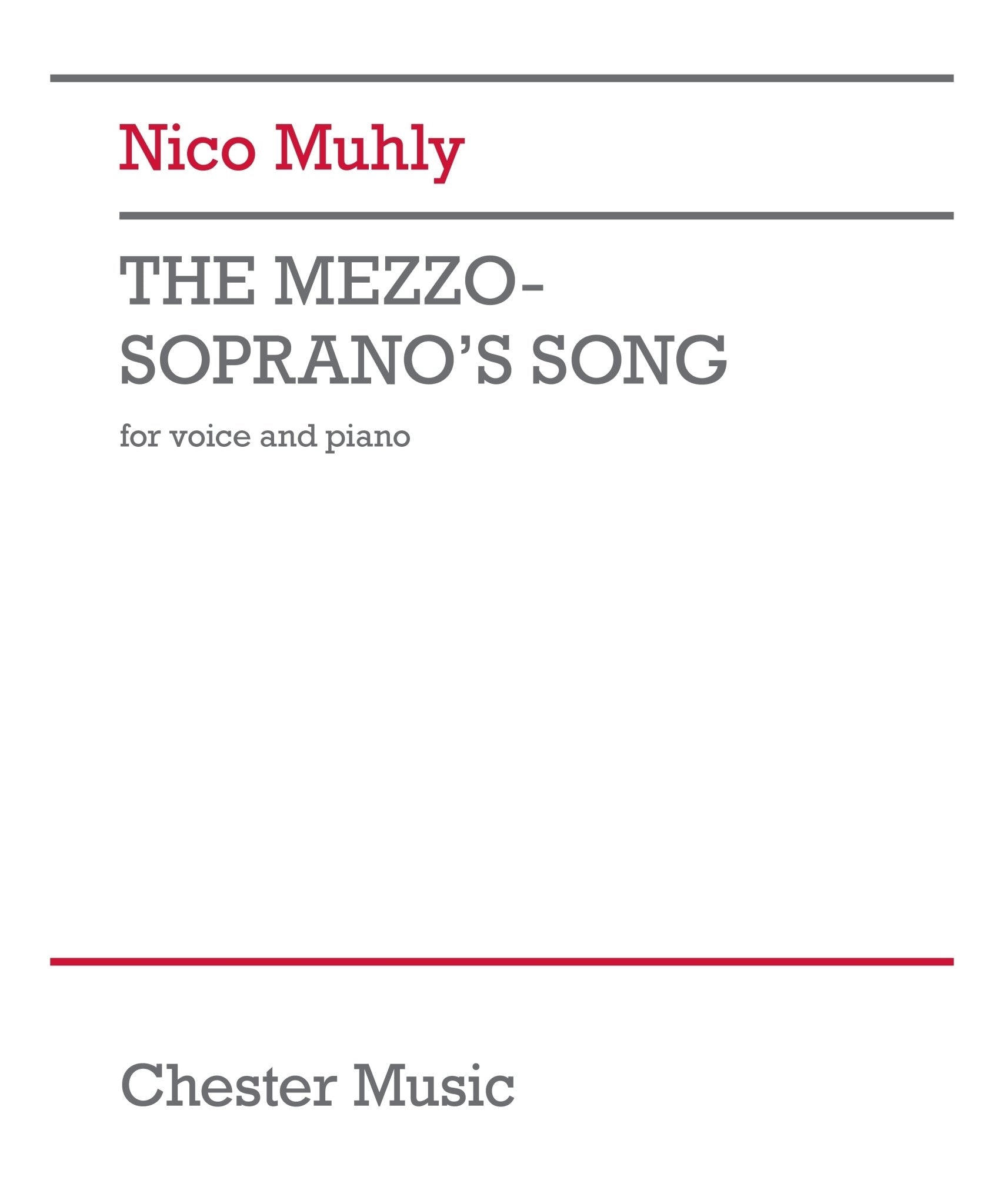 Muhly, N. - The Mezzo - Soprano's Song - Remenyi House of Music
