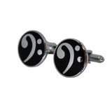 Cuff Links - Bass Clef Round