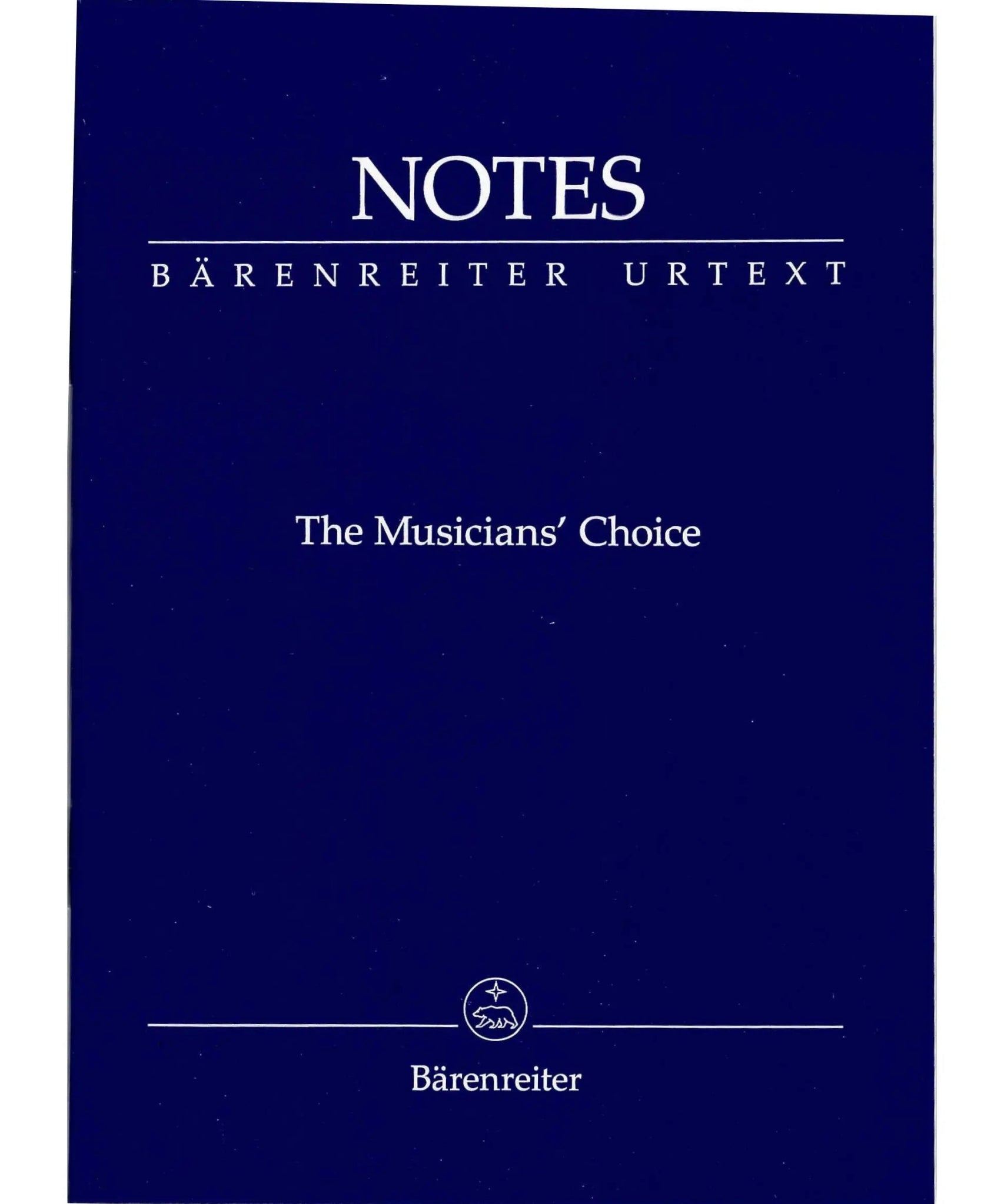 Notes - Baerenreiter Musician's Choice Dark Blue - Remenyi House of Music