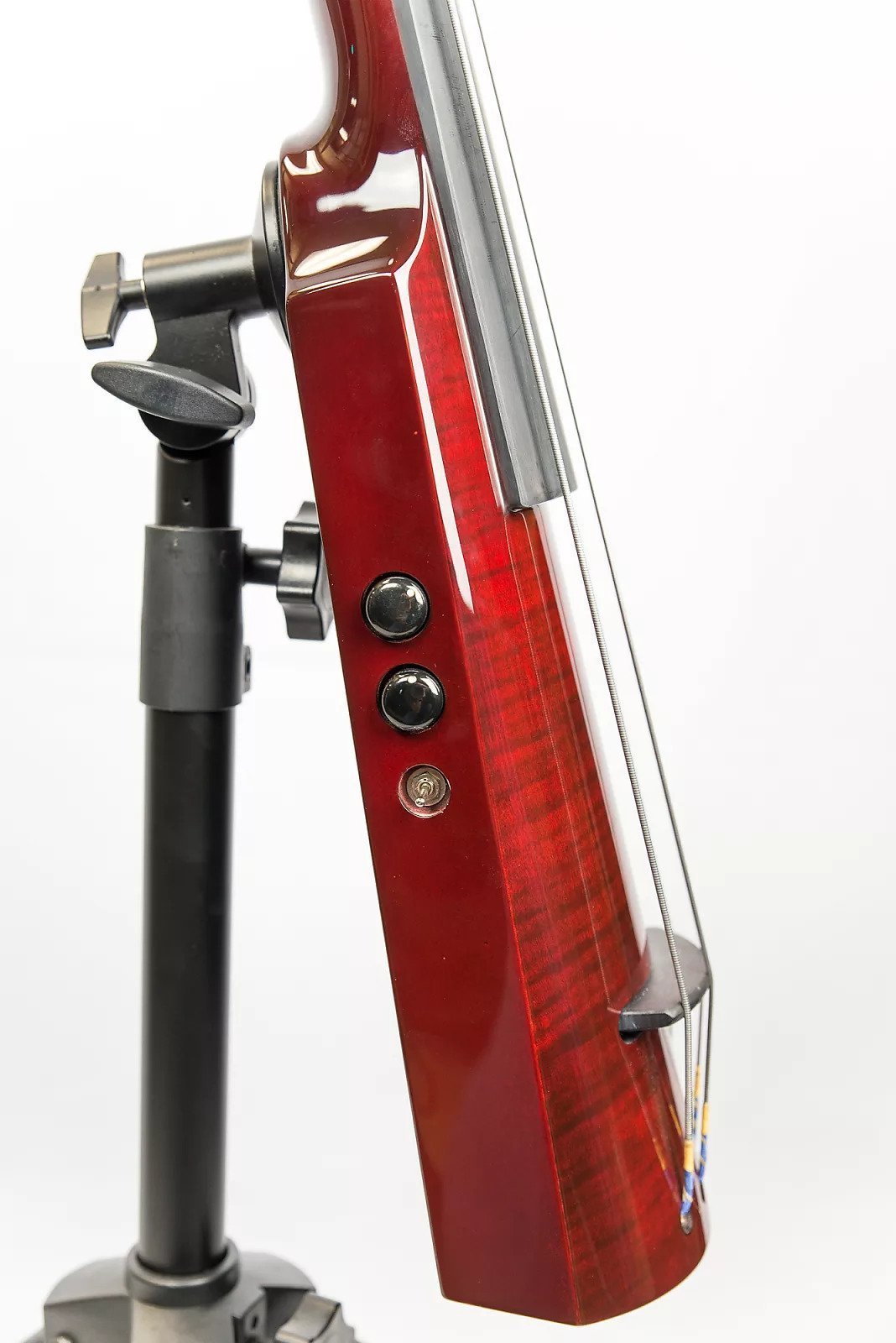 NS Design WAV 4 - String Electric Upright Bass in Trans Red - Remenyi House of Music