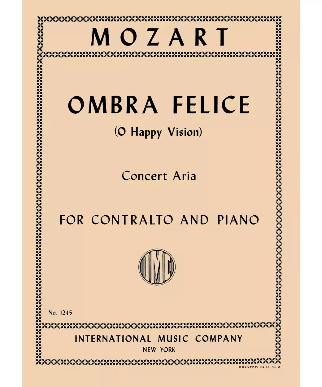 Ombra felice (I. & E.), K. 255 - Remenyi House of Music