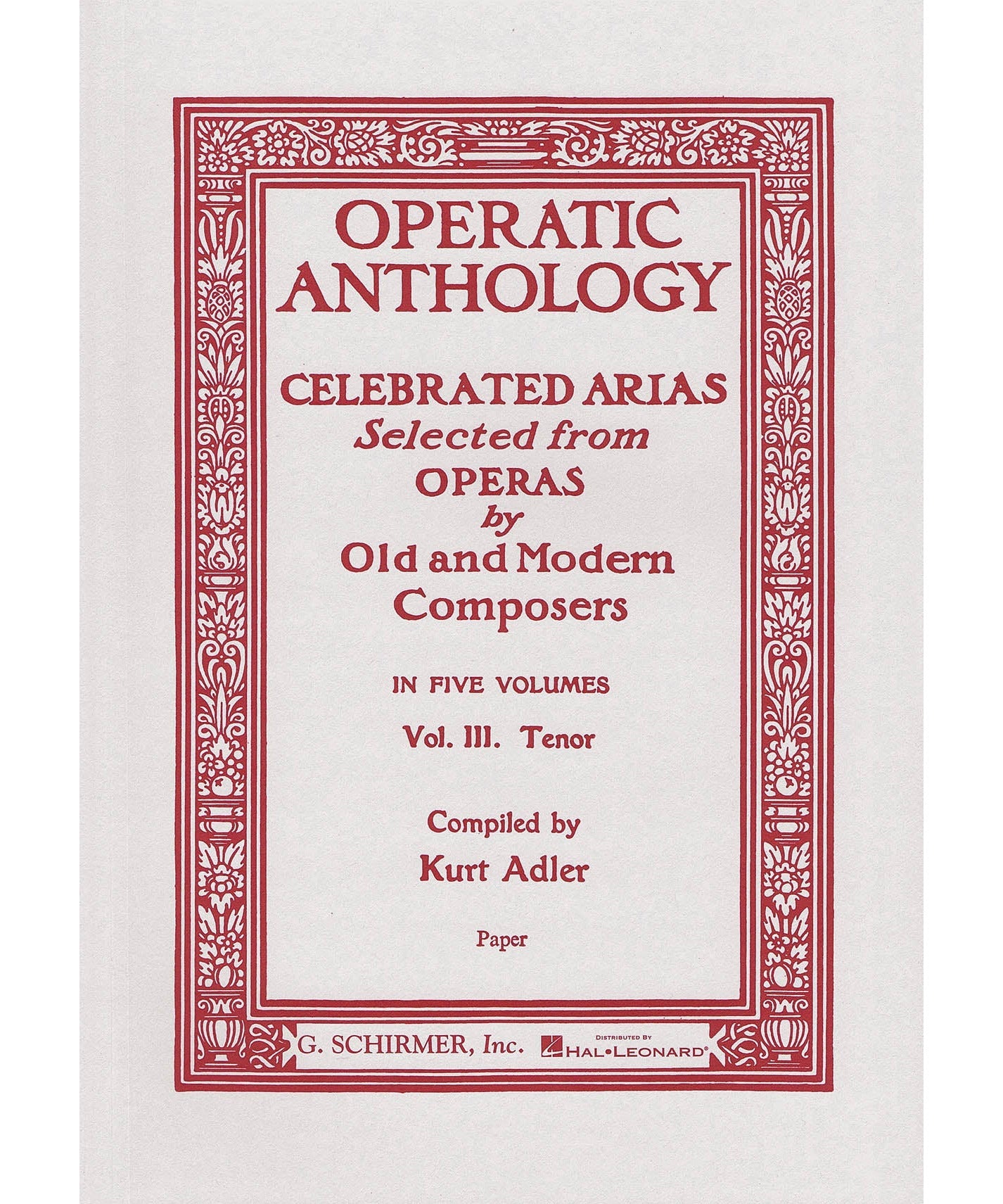 Operatic Anthology - Volume 3 - Remenyi House of Music