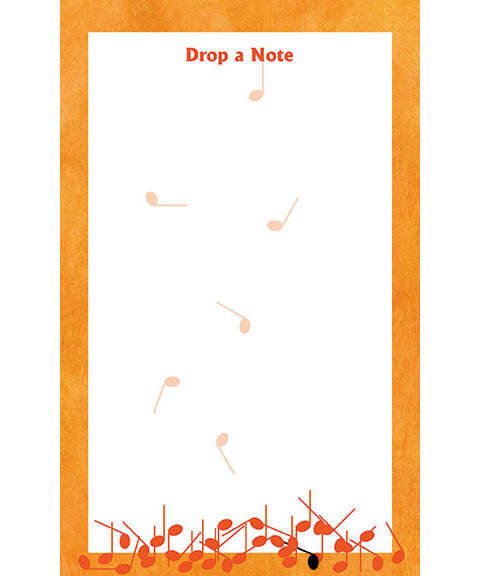 Orange Notepad with Pencil "Drop a Note" - Remenyi House of Music