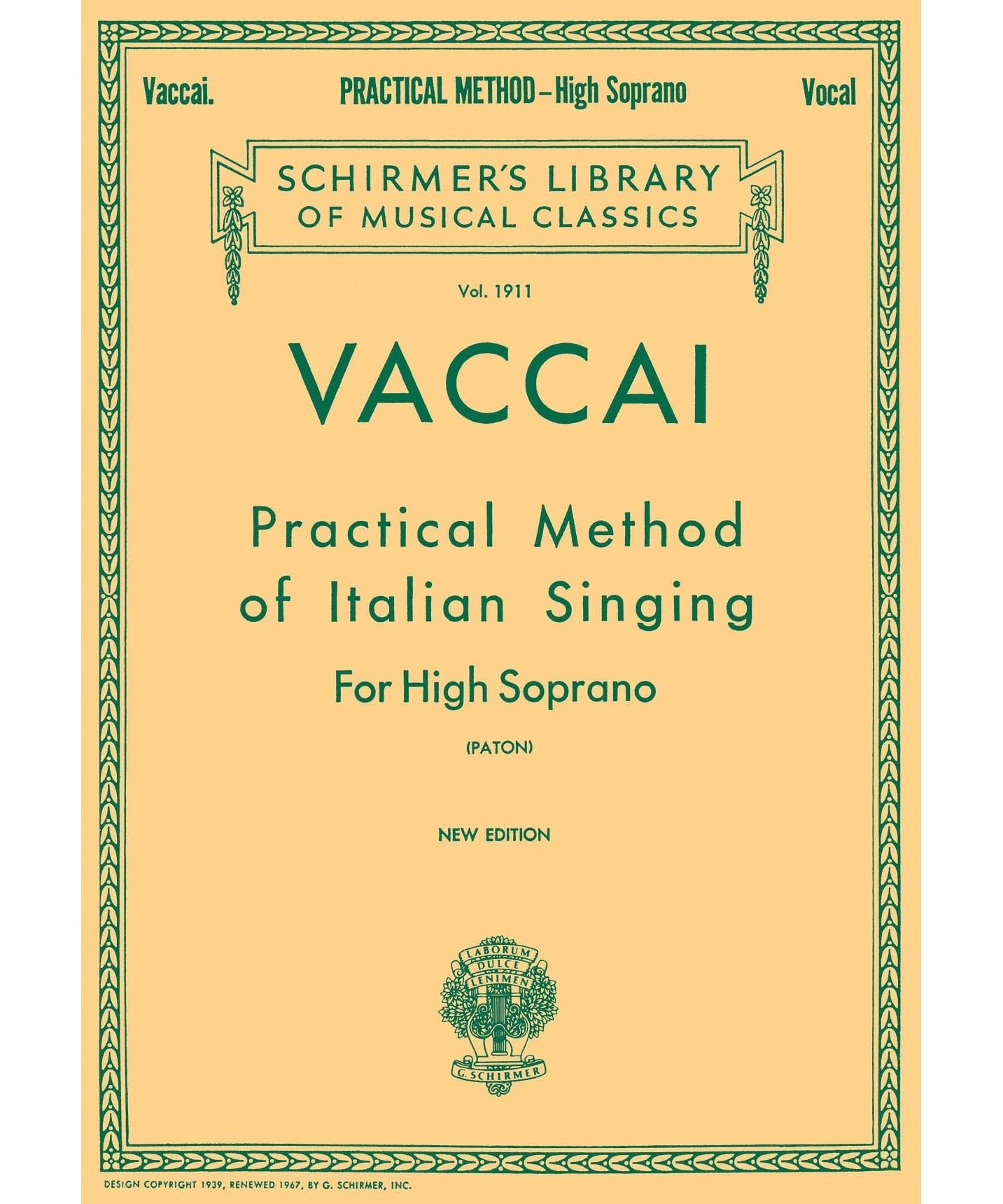 Practical Method of Italian Singing - High Soprano - Remenyi House of Music