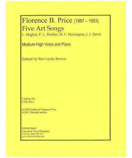 Price, F. - Five Art Songs - Remenyi House of Music