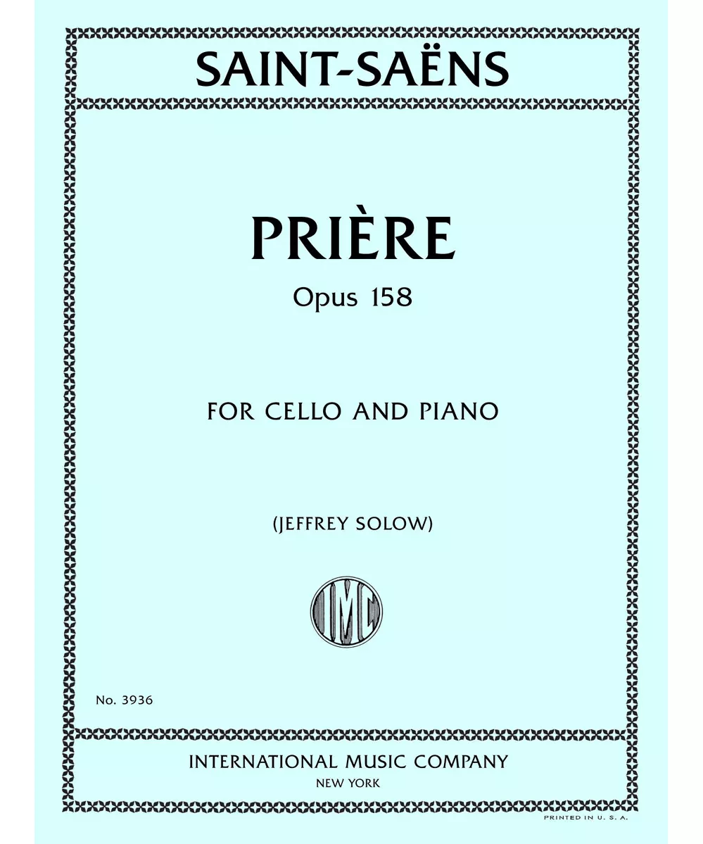 Prière, Opus 158, for Cello and Piano - Remenyi House of Music