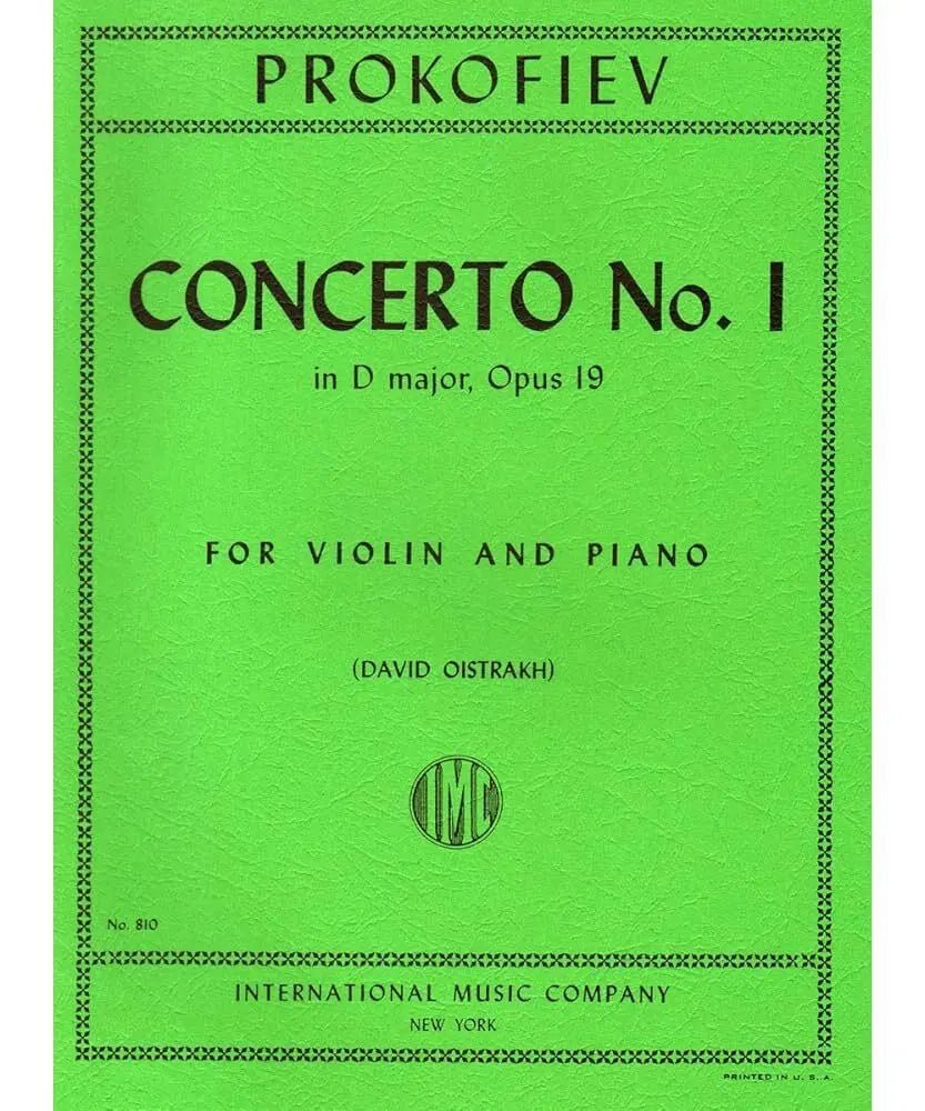 Prokofiev S. - Violin Concerto No. 1, Op. 19 - for Violin and Piano - Remenyi House of Music