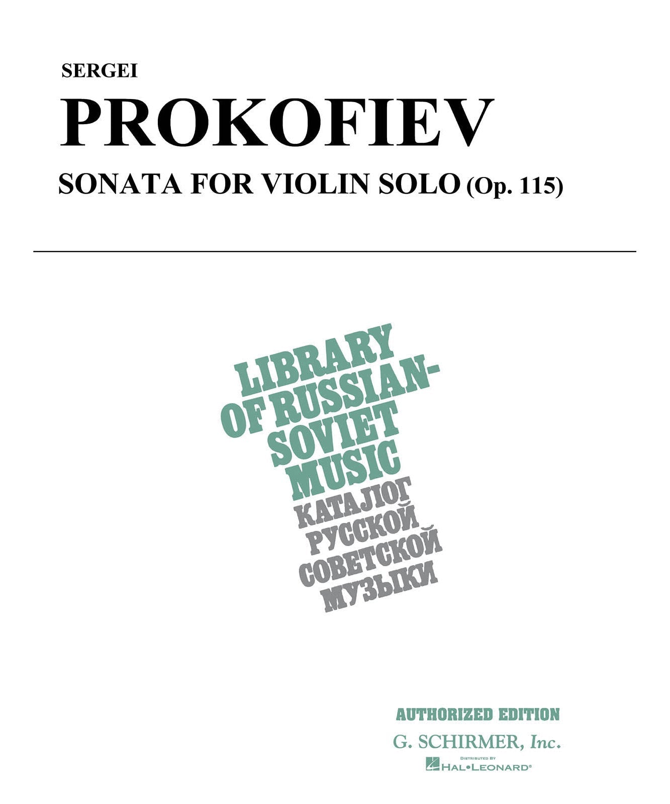 Prokofiev: Sonata, Op. 115 (Violin Solo) - Remenyi House of Music