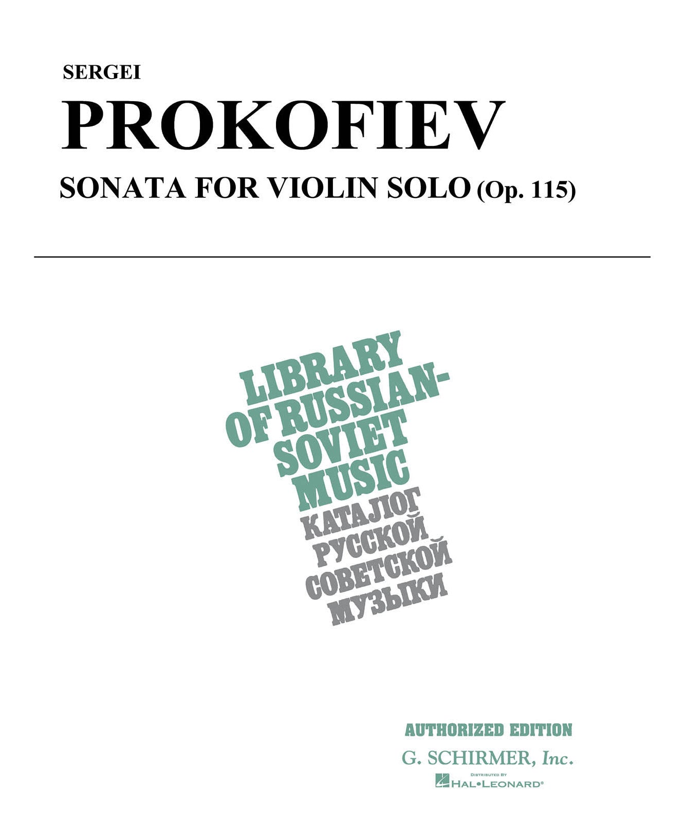 Prokofiev: Sonata, Op. 115 (Violin Solo) - Remenyi House of Music