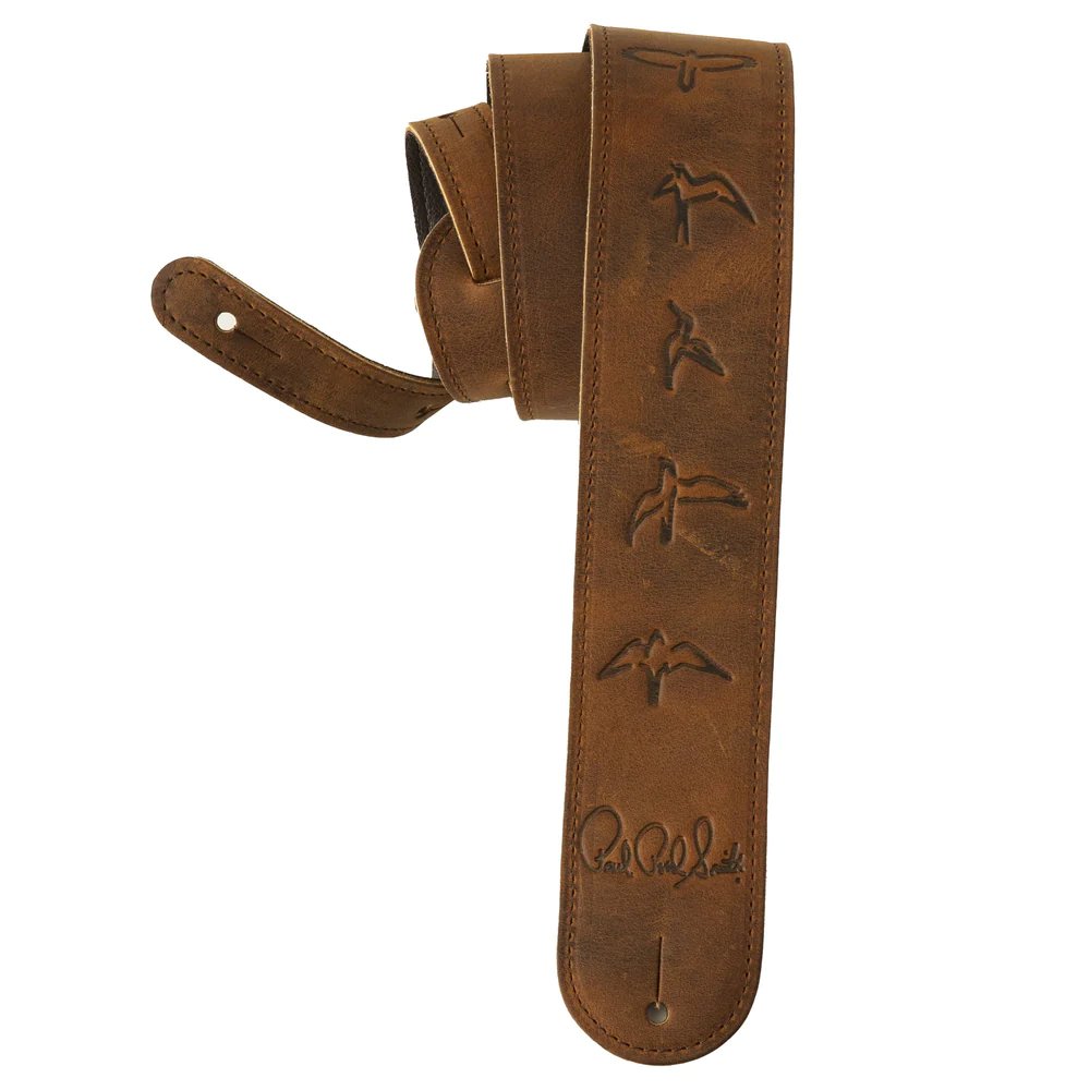 PRS Distressed Brown Leather Birds Strap - Remenyi House of Music