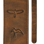 PRS Distressed Brown Leather Birds Strap - Remenyi House of Music