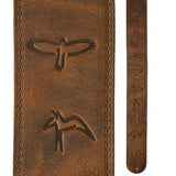 PRS Distressed Brown Leather Birds Strap - Remenyi House of Music