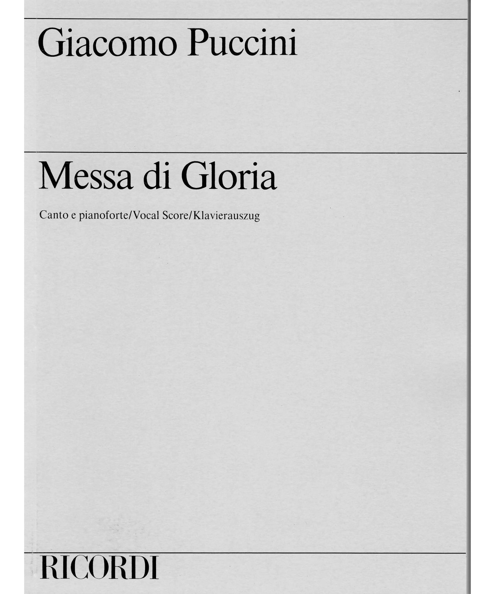 Puccini, G. - Messa di Gloria - Remenyi House of Music