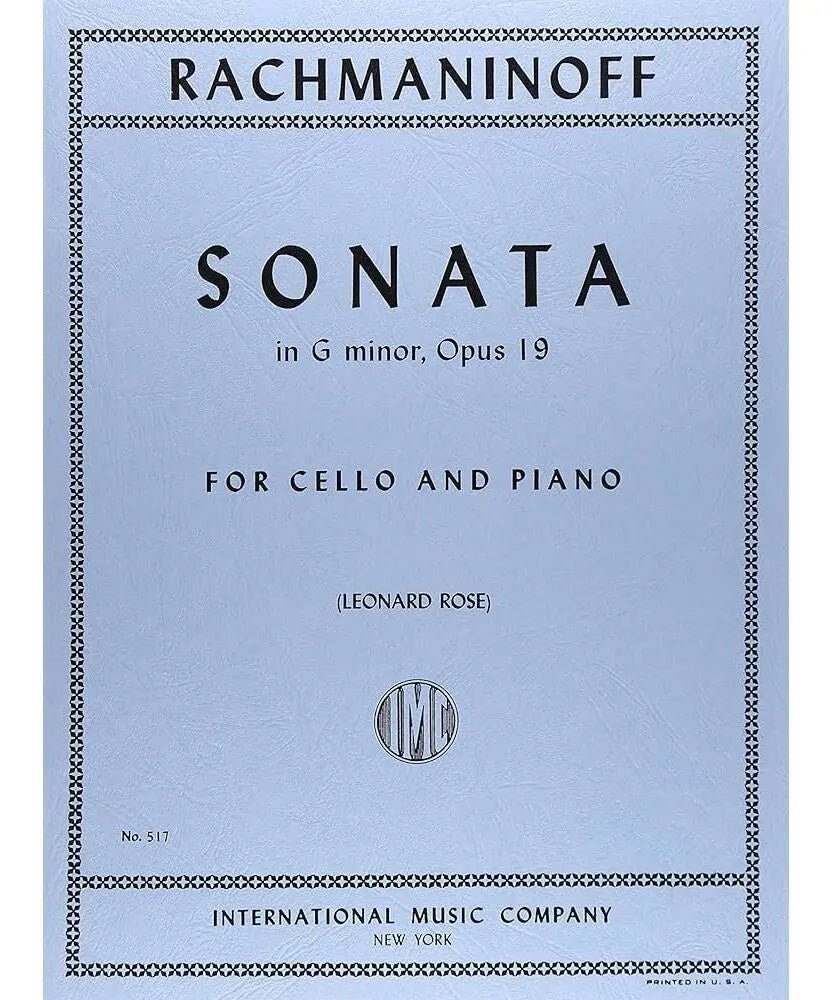 Rachmaninov S. - Cello Sonata In G - Op 19 - Remenyi House of Music