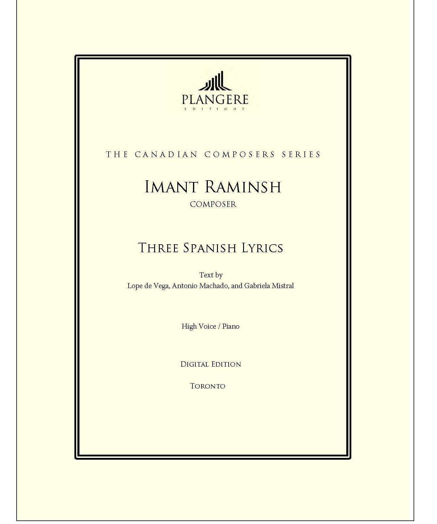 Raminsh I. - 3 Spanish Lyrics - Mezzo - Remenyi House of Music