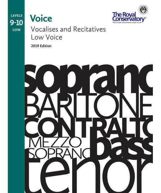 RCM - Voice Vocalises and Recitatives Levels 9 - 10: Low Voice, 2019 - Remenyi House of Music