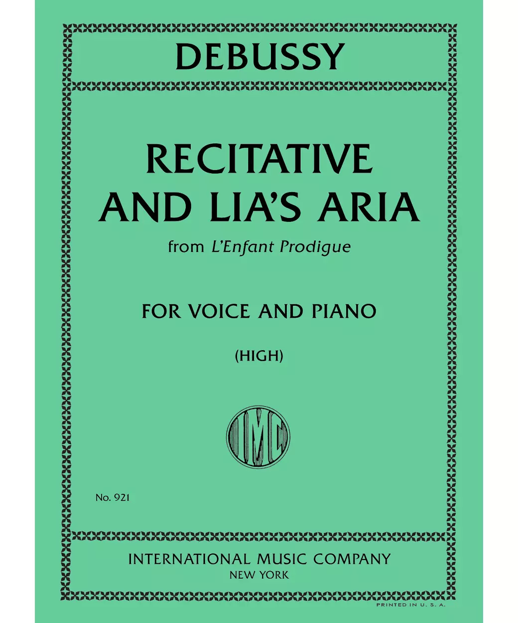 Récit et Air de Lia (from 'L'Enfant Prodigue\") (F. & E.) - High (S.) - Remenyi House of Music