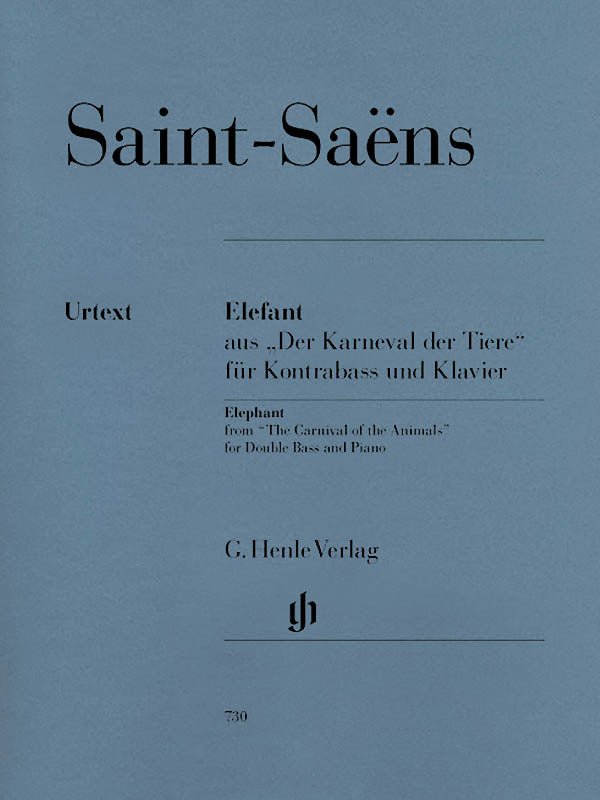 Saint - Saëns, C. - Elephant from the Carnival of the Animals for Double Bass and Piano - Remenyi House of Music