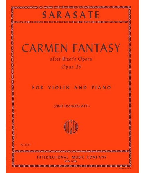 Sarasate P. - Carmen Fantasy Op 25 After Bizet's Opera - Remenyi House of Music