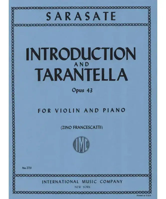 Sarasate P. - Introduction & Tarantella, Op 43 - Remenyi House of Music