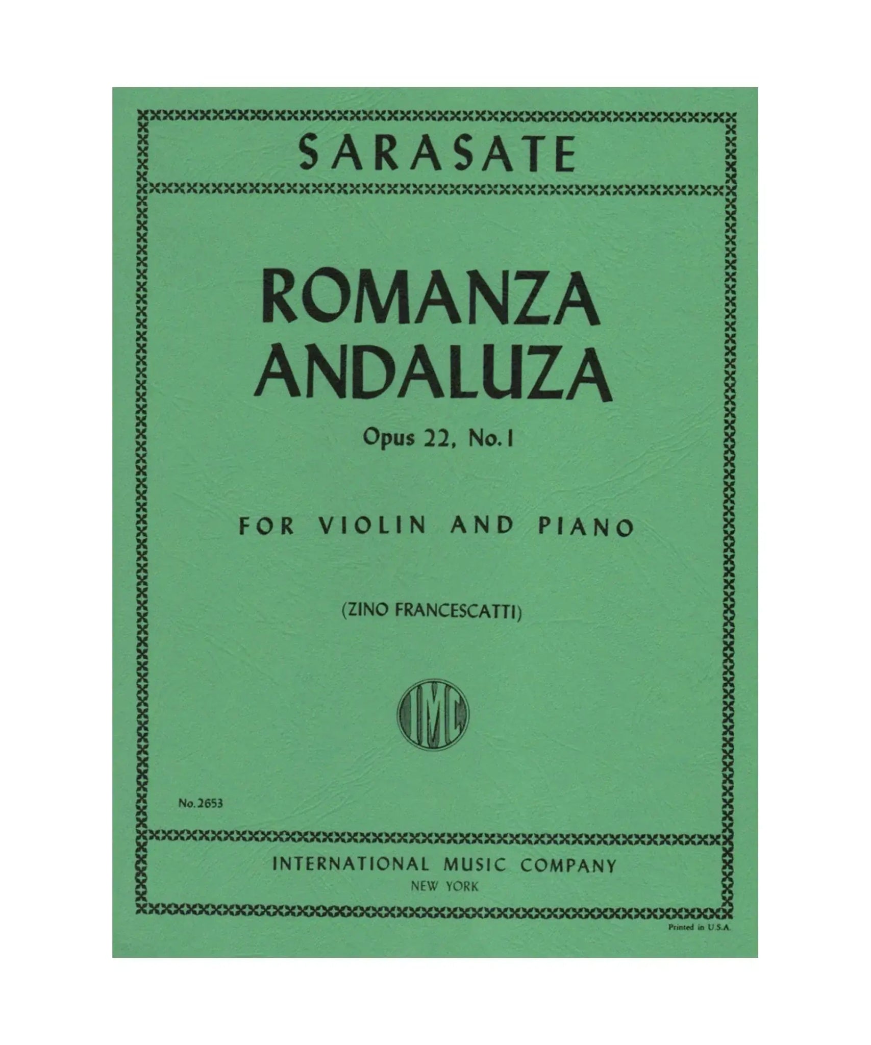 Sarasate P. - Romanza Andaluza Op 22, No. 1 - Remenyi House of Music