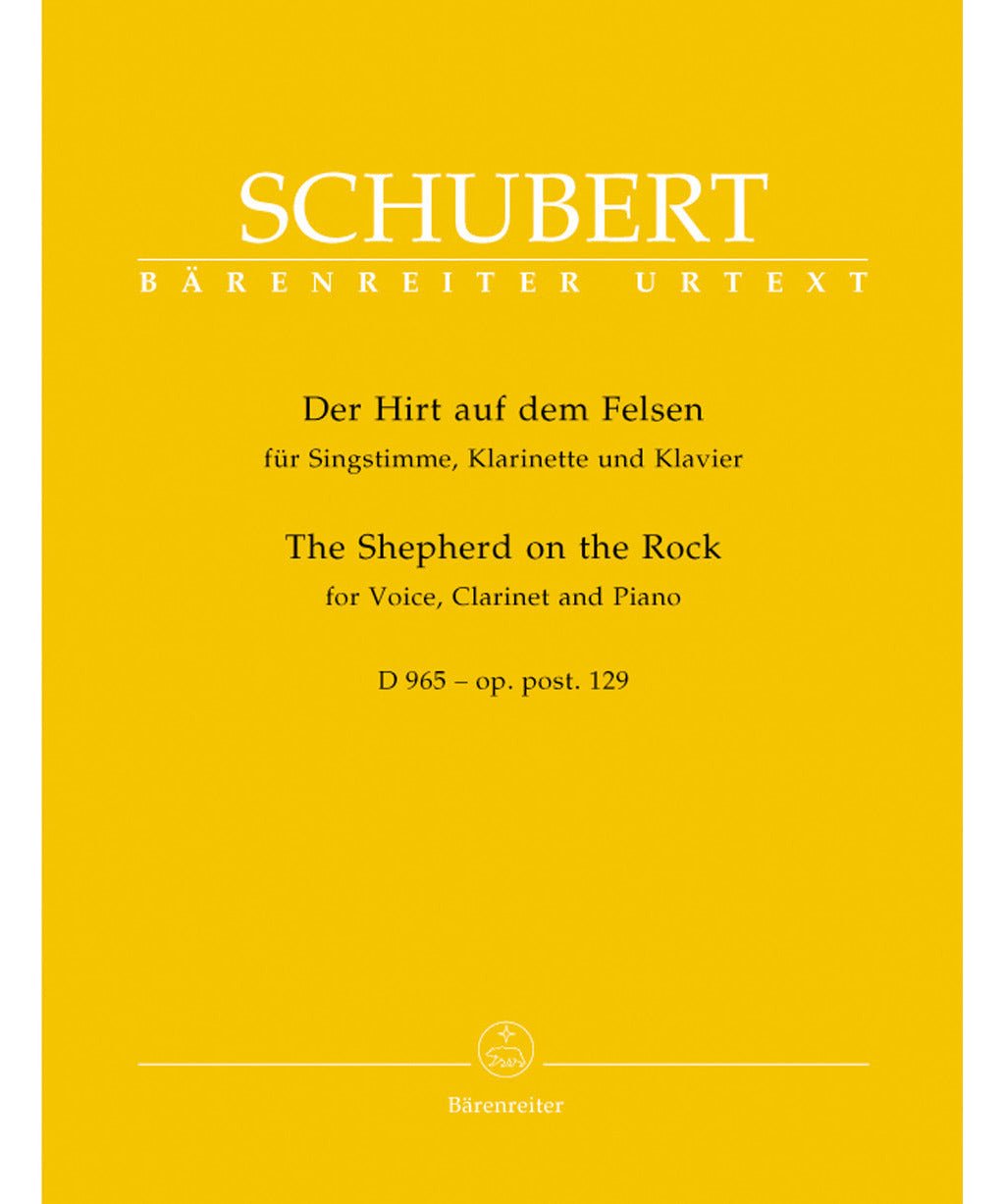 Schubert, F. - The Shepherd on the Rock for Voice, Clarinet and Piano op. post. 129 D 965 - Remenyi House of Music