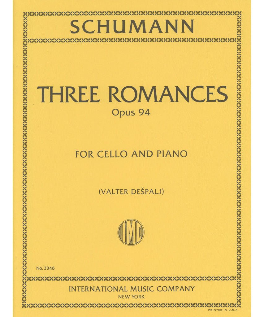 Schumann, R. - 3 Romances, Op. 94 - for Cello and Piano - Remenyi House of Music